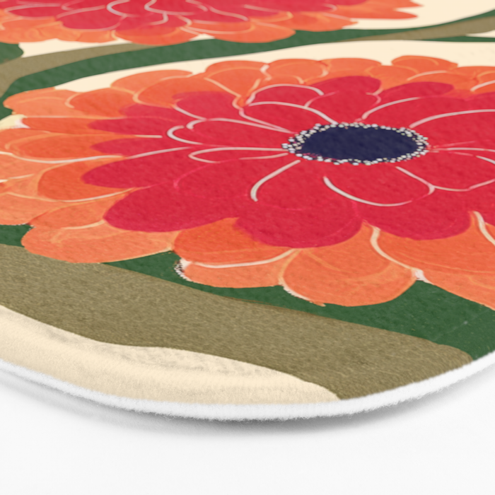 Red Zinnias Bath Mat Gallery Image 3