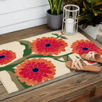 Red Zinnias Outdoor Rug Gallery Image 2