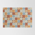 Retro Flowers Check Pattern XVIII Rug Gallery Image 2