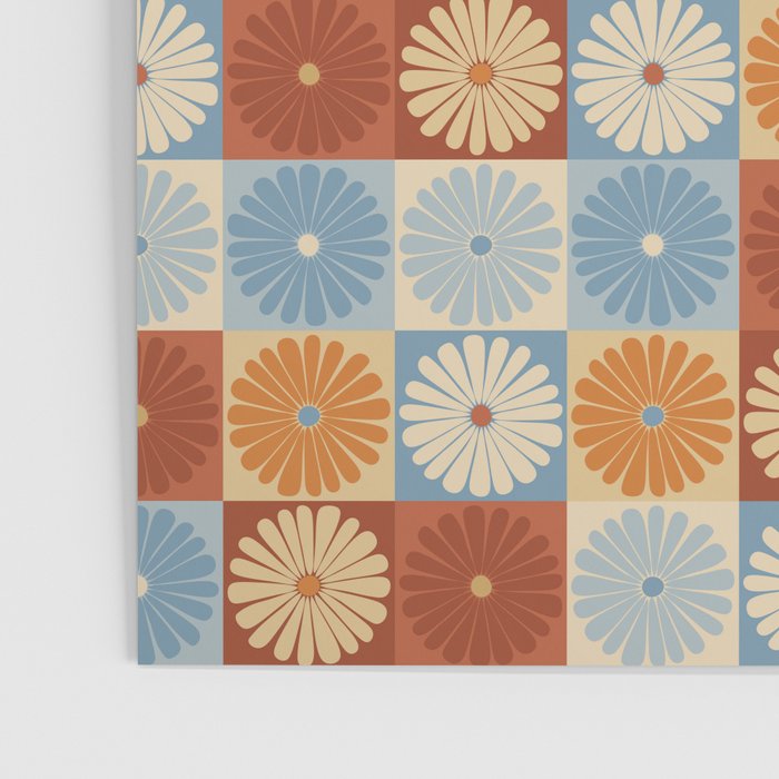 Retro Flowers Check Pattern XVIII Poster Gallery Image 3