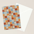 Retro Flowers Check Pattern XVIII Stationery Card Gallery Image 2