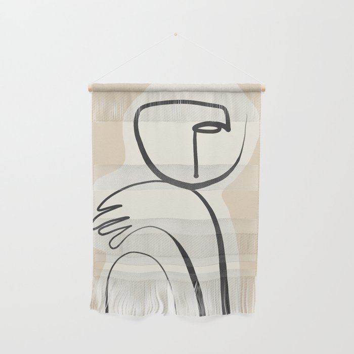 Lady Portrait Abstract Minimal  Line Art 3 Wall Hanging Gallery Image 1