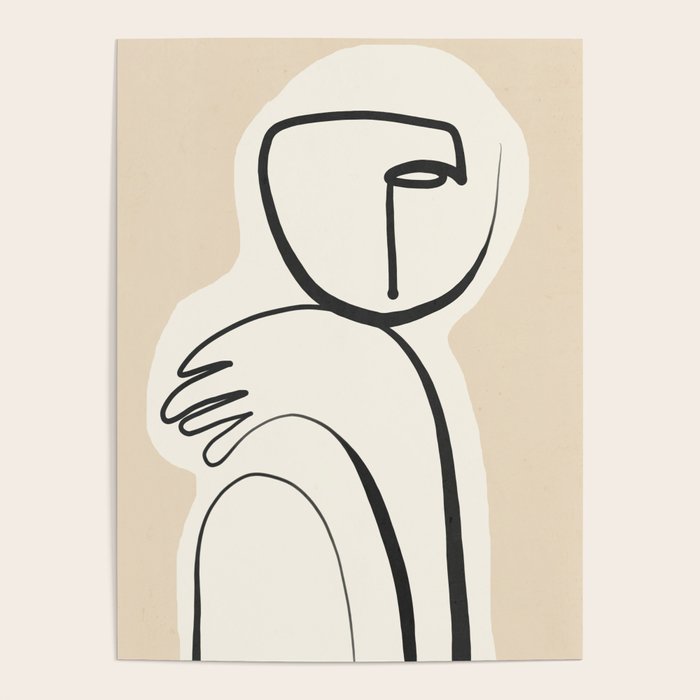 Lady Portrait Abstract Minimal  Line Art 3 Poster Gallery Image 4