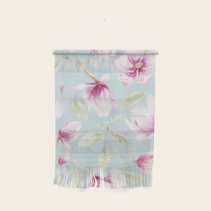 Hygge Hand Painted Watercolor Magnolia Blossoms Wall Hanging Gallery Image 1