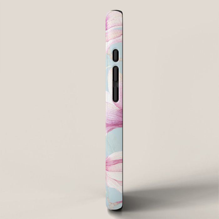 Hygge Hand Painted Watercolor Magnolia Blossoms iPhone Case Gallery Image 2