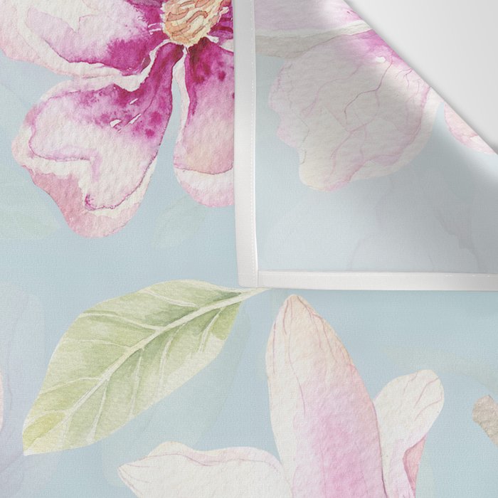 Hygge Hand Painted Watercolor Magnolia Blossoms Wall Tapestry Gallery Image 3