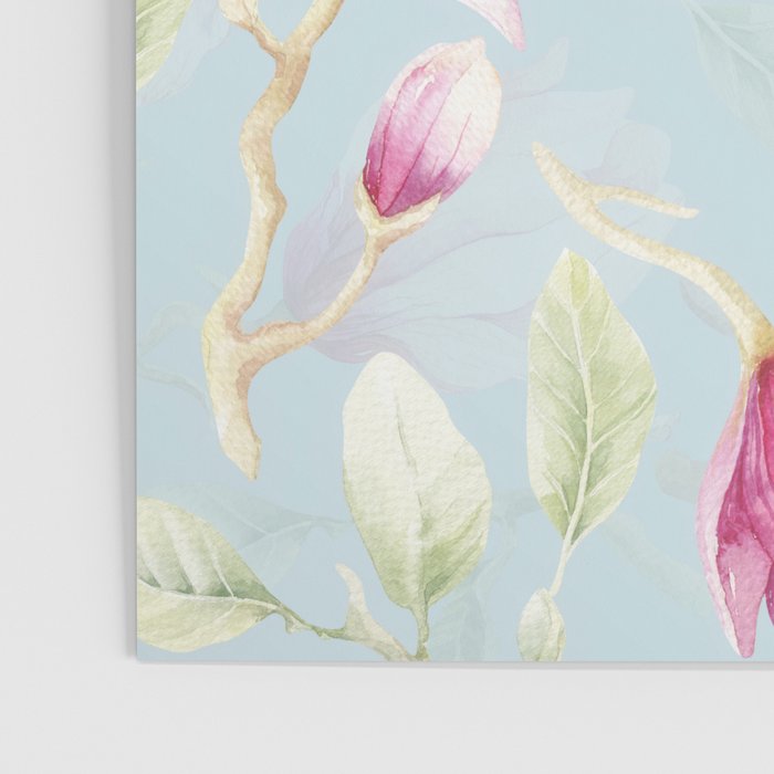 Hygge Hand Painted Watercolor Magnolia Blossoms Poster Gallery Image 3