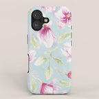 Hygge Hand Painted Watercolor Magnolia Blossoms iPhone Case Gallery Image 1