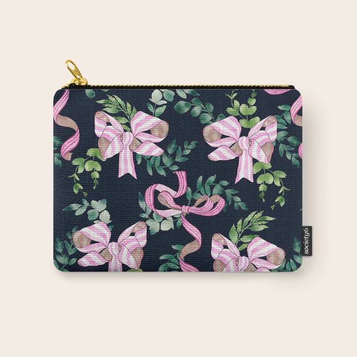 Whimsical Cheerful Bows Plants Carry All Pouch Gallery Image 1