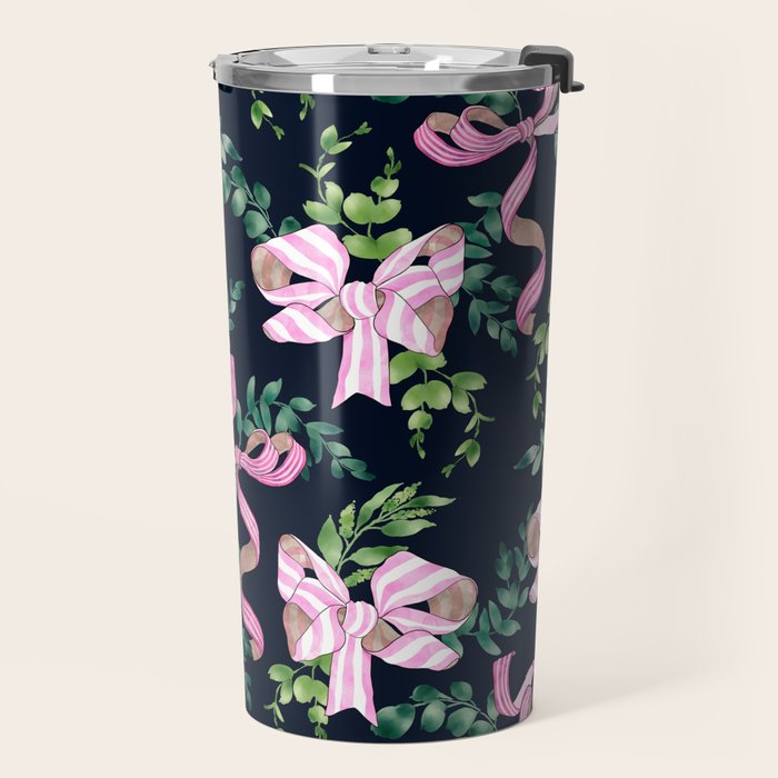 Whimsical Cheerful Bows Plants Travel Mug Gallery Image 2