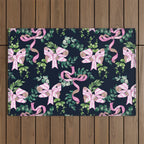 Whimsical Cheerful Bows Plants Outdoor Rug Gallery Image 1