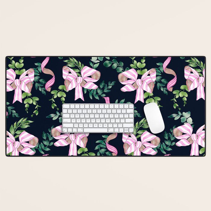 Whimsical Cheerful Bows Plants Desk Mat Gallery Image 1