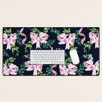 Whimsical Cheerful Bows Plants Desk Mat Gallery Image 1