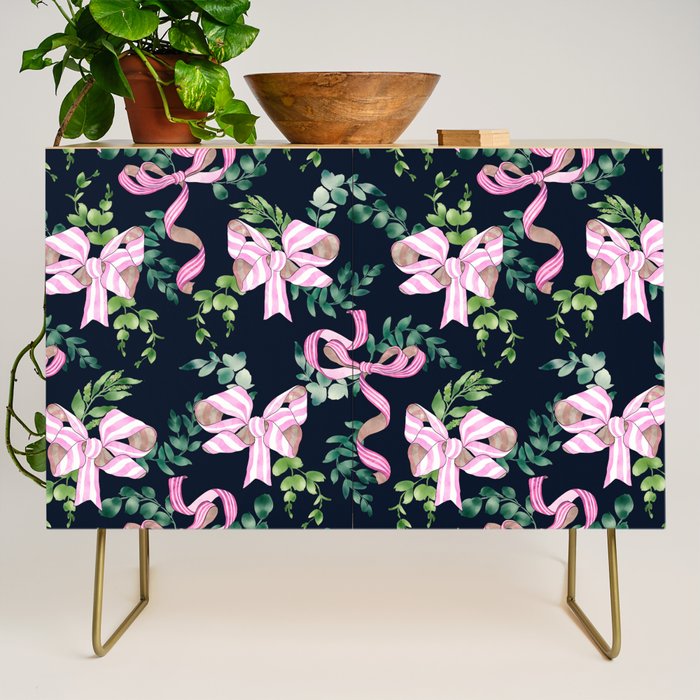 Whimsical Cheerful Bows Plants Credenza Gallery Image 1