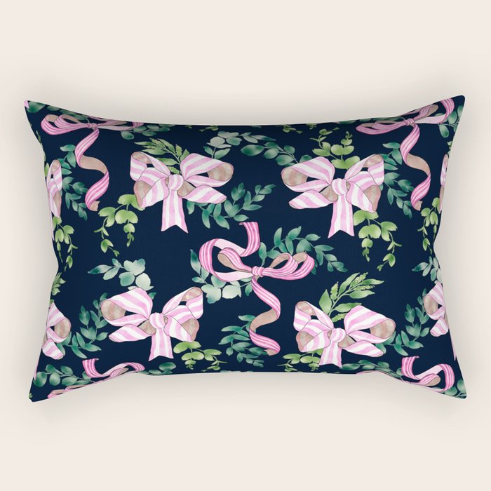 Whimsical Cheerful Bows Plants Rectangular Pillow Gallery Image 1