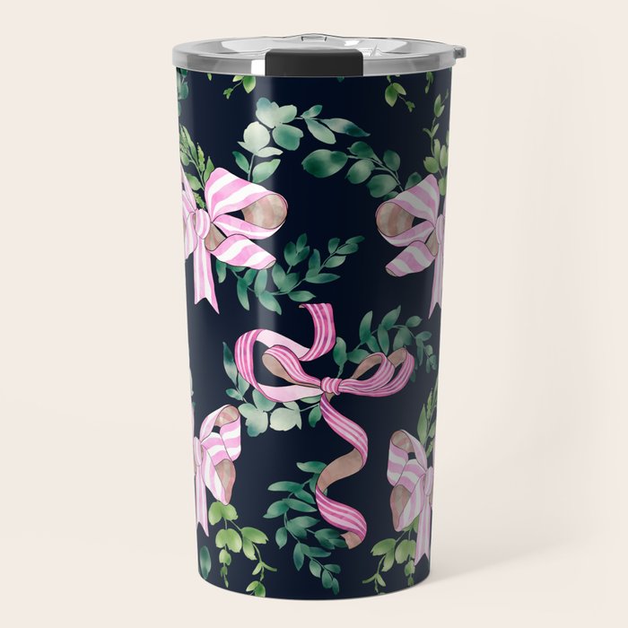 Whimsical Cheerful Bows Plants Travel Mug Gallery Image 1