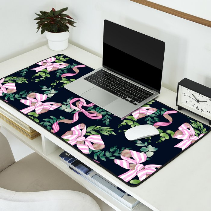 Whimsical Cheerful Bows Plants Desk Mat Gallery Image 2