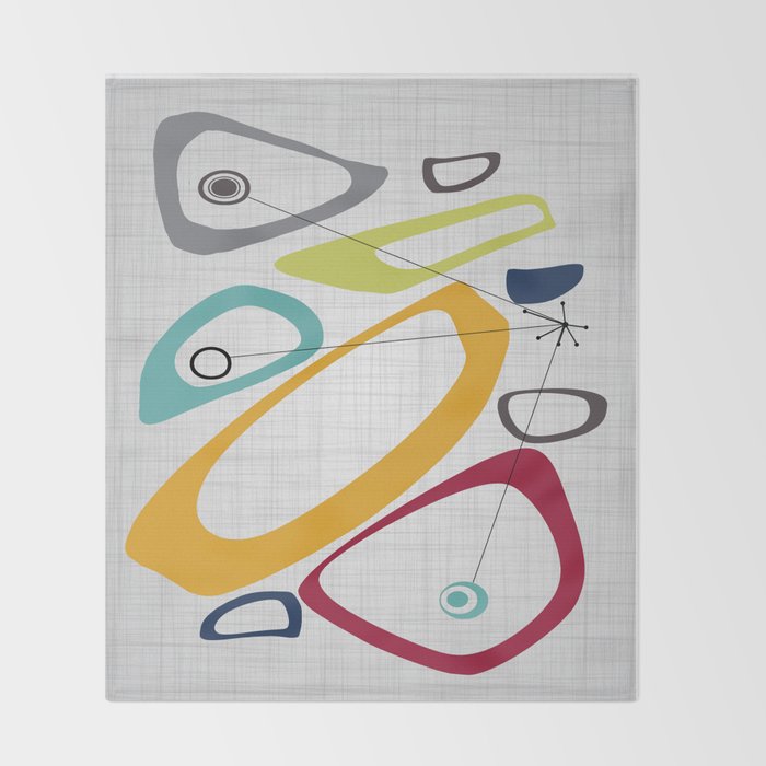 Mid Century Modern Art Throw Blanket Gallery Image 2
