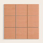 Gingham Plaid Pattern - Natural Rose Wood Wall Art Gallery Image 1