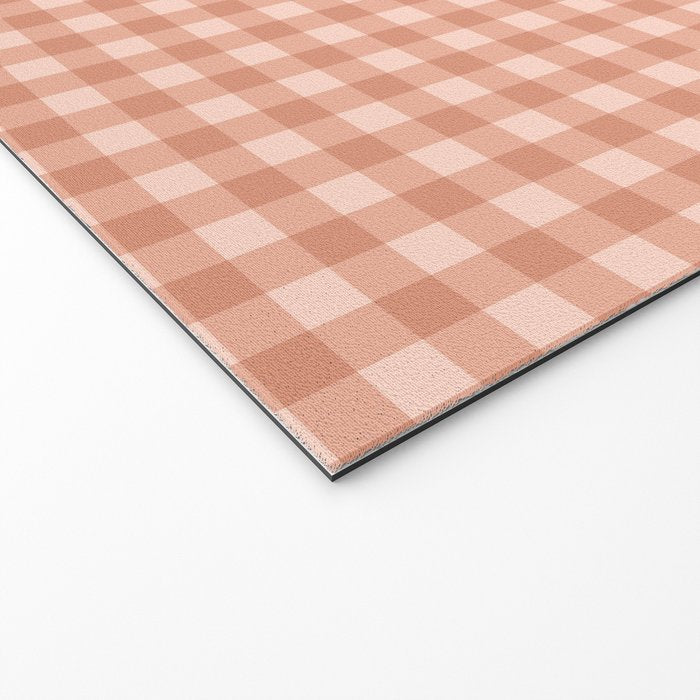 Gingham Plaid Pattern - Natural Rose Welcome Mat Gallery Image 2