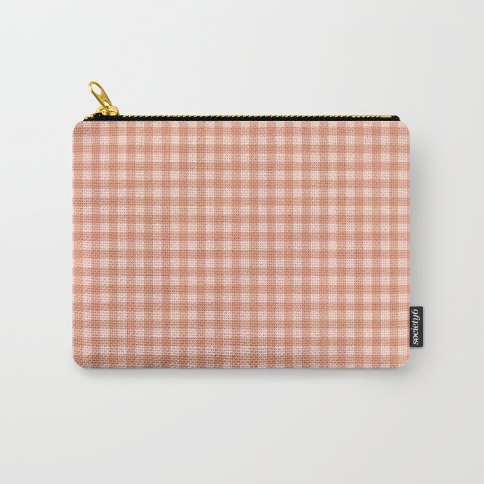 Gingham Plaid Pattern - Natural Rose Carry All Pouch Gallery Image 1