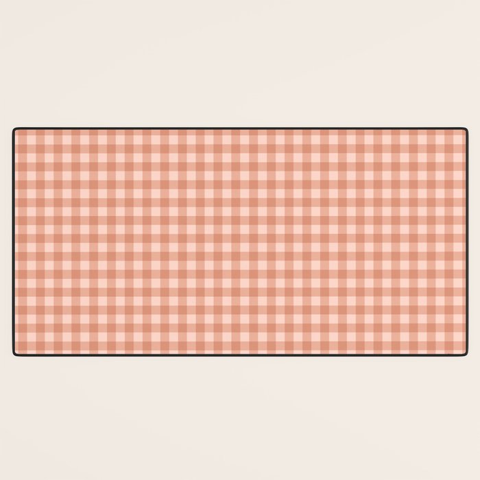 Gingham Plaid Pattern - Natural Rose Desk Mat Gallery Image 3