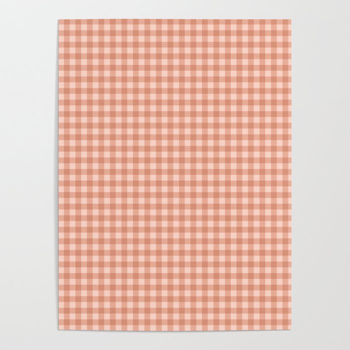 Gingham Plaid Pattern - Natural Rose Poster Gallery Image 1