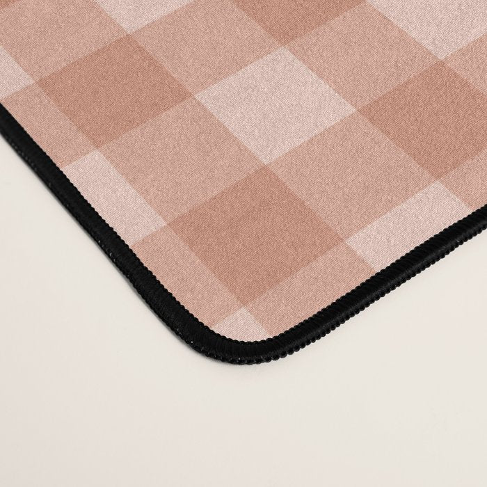 Gingham Plaid Pattern - Natural Rose Desk Mat Gallery Image 4