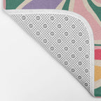 Colorful abstract flower art pattern Bath Mat Gallery Image 2