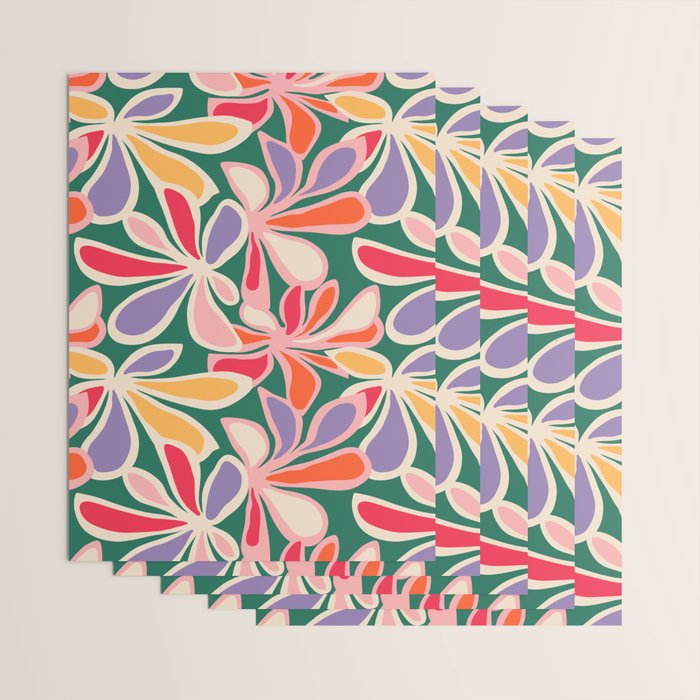 Colorful abstract flower art pattern Wrapping Paper Gallery Image 3