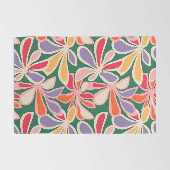 Colorful abstract flower art pattern Rug Gallery Image 2