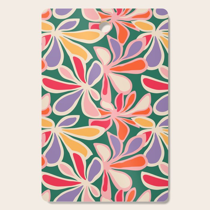 Colorful abstract flower art pattern Cutting Board Gallery Image 1