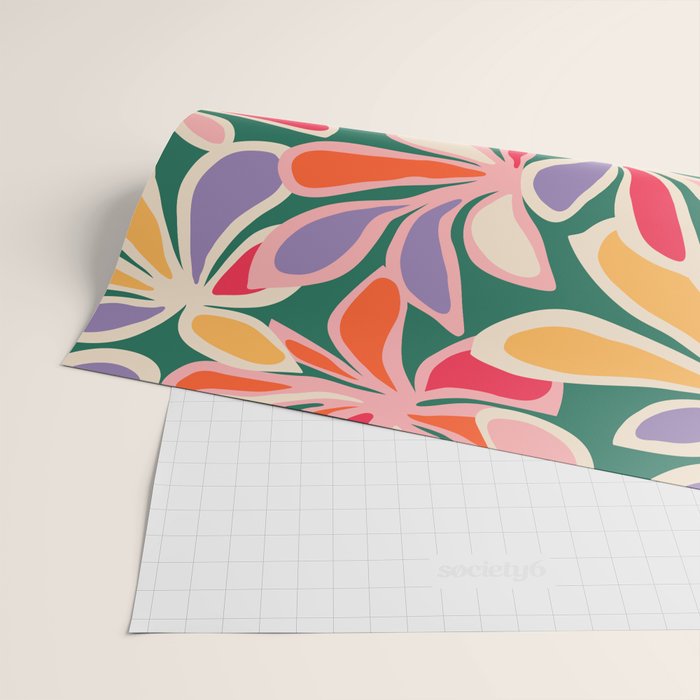 Colorful abstract flower art pattern Wrapping Paper Gallery Image 2