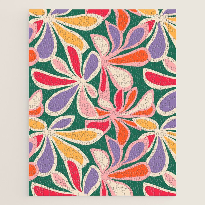 Colorful abstract flower art pattern Jigsaw Puzzle Gallery Image 1