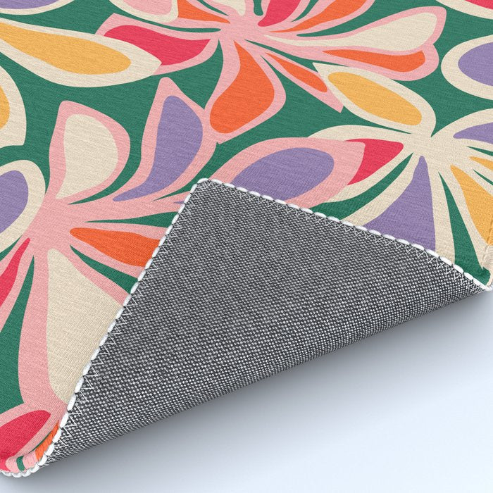 Colorful abstract flower art pattern Rug Gallery Image 4