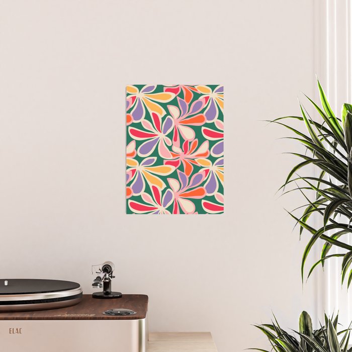 Colorful abstract flower art pattern Poster Gallery Image 2