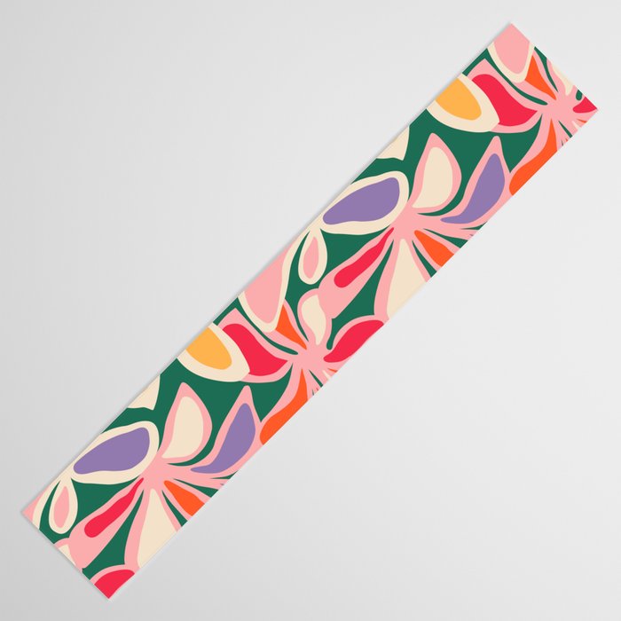 Colorful abstract flower art pattern Table Runner Gallery Image 3