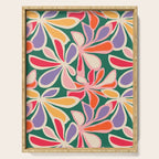 Colorful abstract flower art pattern Serving Tray Gallery Image 1
