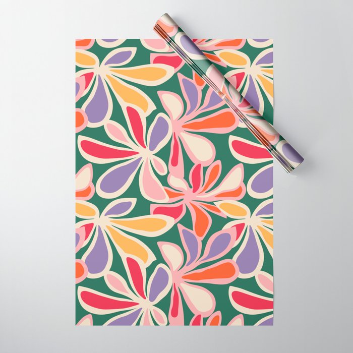 Colorful abstract flower art pattern Wrapping Paper Gallery Image 1