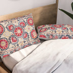 Shakhrisyabz Suzani Southwest Uzbekistan Embroidery Print Pillow Sham Gallery Image 2