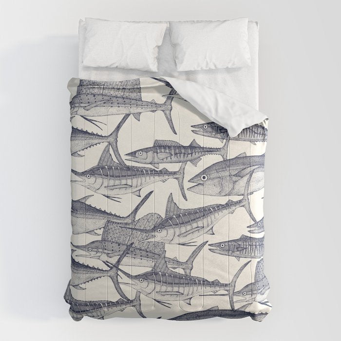 Atlantic fish blue Comforter Gallery Image 6