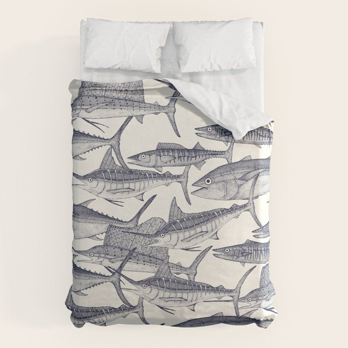 Atlantic fish blue Duvet Cover Gallery Image 6