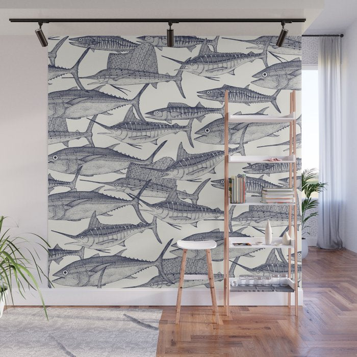 Atlantic fish blue Wall Mural Gallery Image 1