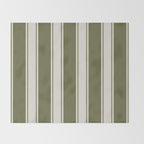 Olive Green Striped - Cozy Heirloom Throw Blanket Gallery Image 2