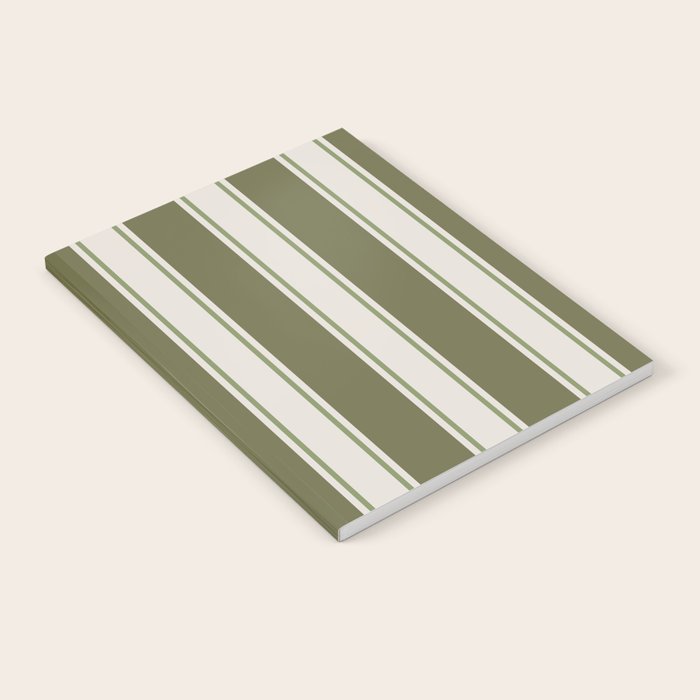 Olive Green Striped - Cozy Heirloom Notebook Gallery Image 1
