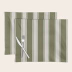 Olive Green Striped - Cozy Heirloom Placemat Gallery Image 1