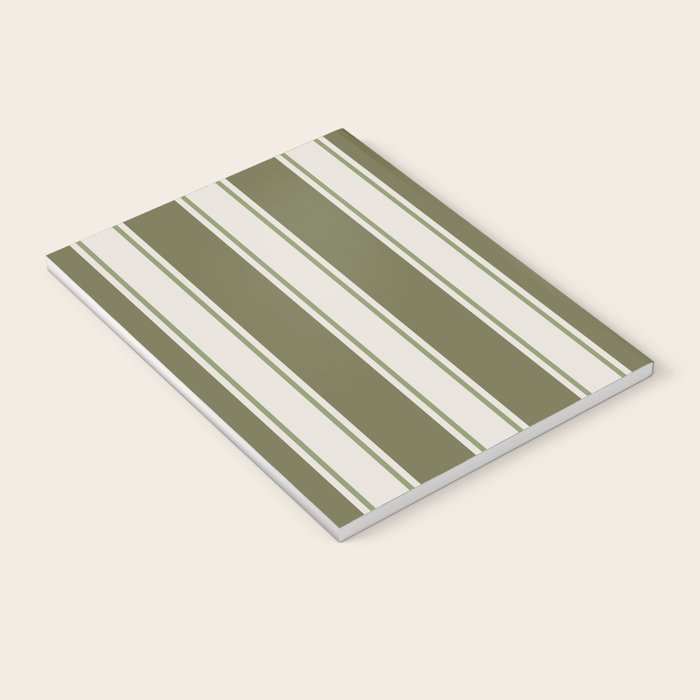 Olive Green Striped - Cozy Heirloom Notebook Gallery Image 3