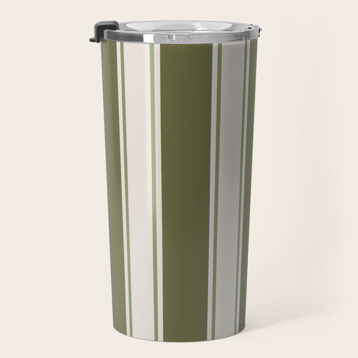 Olive Green Striped - Cozy Heirloom Travel Mug Gallery Image 3