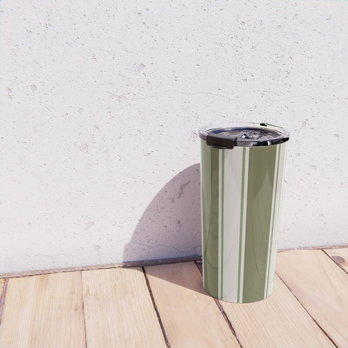 Olive Green Striped - Cozy Heirloom Travel Mug Gallery Image 4