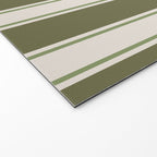 Olive Green Striped - Cozy Heirloom Welcome Mat Gallery Image 2